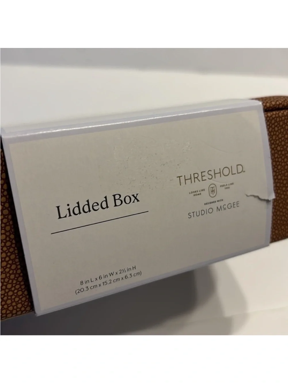 Threshold Lidded Brown Faux Leather Boc